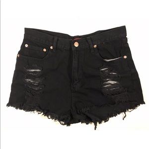 Distressed Denim Shorts